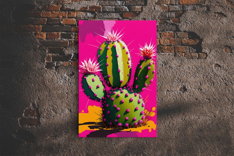 Cactus Print Cactus Wall Art Cactus Decor Modern Desert Etsy