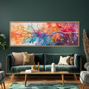 Neurons Framed Canvas Print: Abstract Science Brain Art image 14