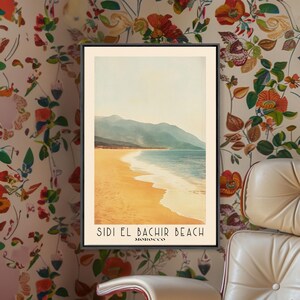Sidi El Bachir beach, Morocco Watercolor Print, Vacation Gift, Wall Art, Vacation Wall Art, Vacatation, Beach Decor, Beach Or Lakehouse Art