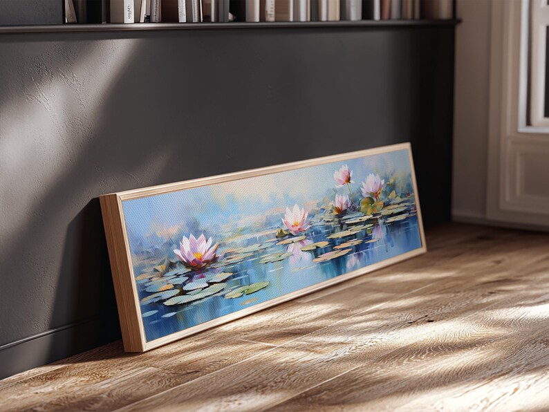 Water Lily Framed Canvas Print, Water Lily, Lily Pad Print, Lily Print, Wall Art, Wall Decor, Spa art, Tranquil Art, Water Lily Art image 16
