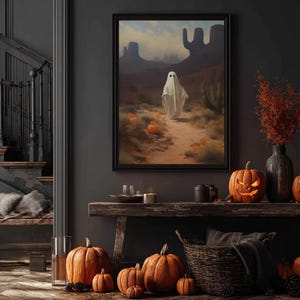 Wild West Cowboy Ghost, Western Halloween Decor, Framed Canvas Print, Halloween Canvas Art, Cowboy Halloween, Southwestern Art image 20