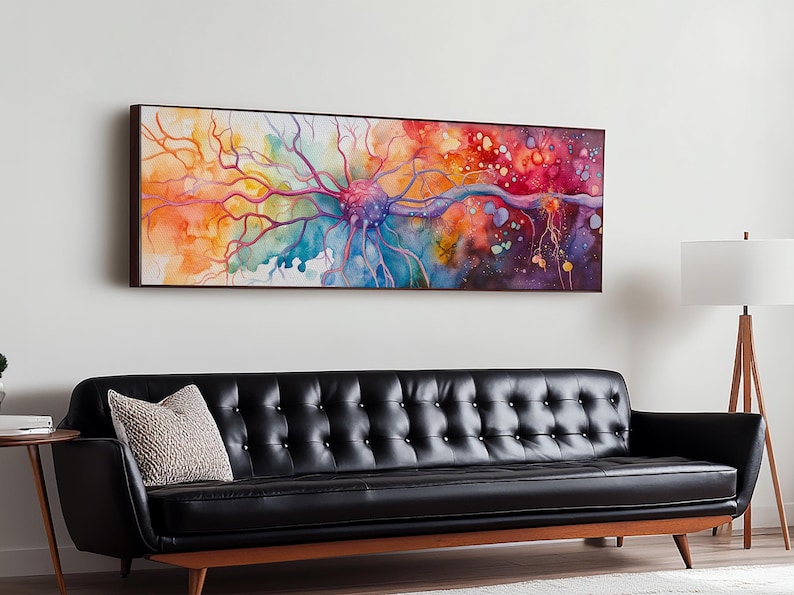 Neurons Framed Canvas Print: Abstract Science Brain Art image 17
