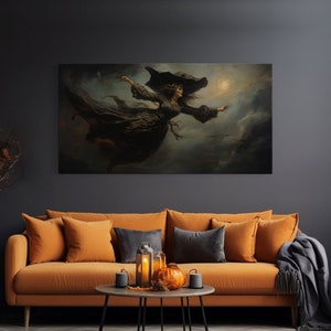 Witch Art Print, Framed Canvas, Halloween Art, Witch Wall Art, Witchy Art, Witch Wall Decor, Witch Sign, Wiccan Art, Gothic Victorian Art
