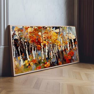 Large Birch Trees Canvas Print Boho Wall Decor Autumn Birch Forest ...