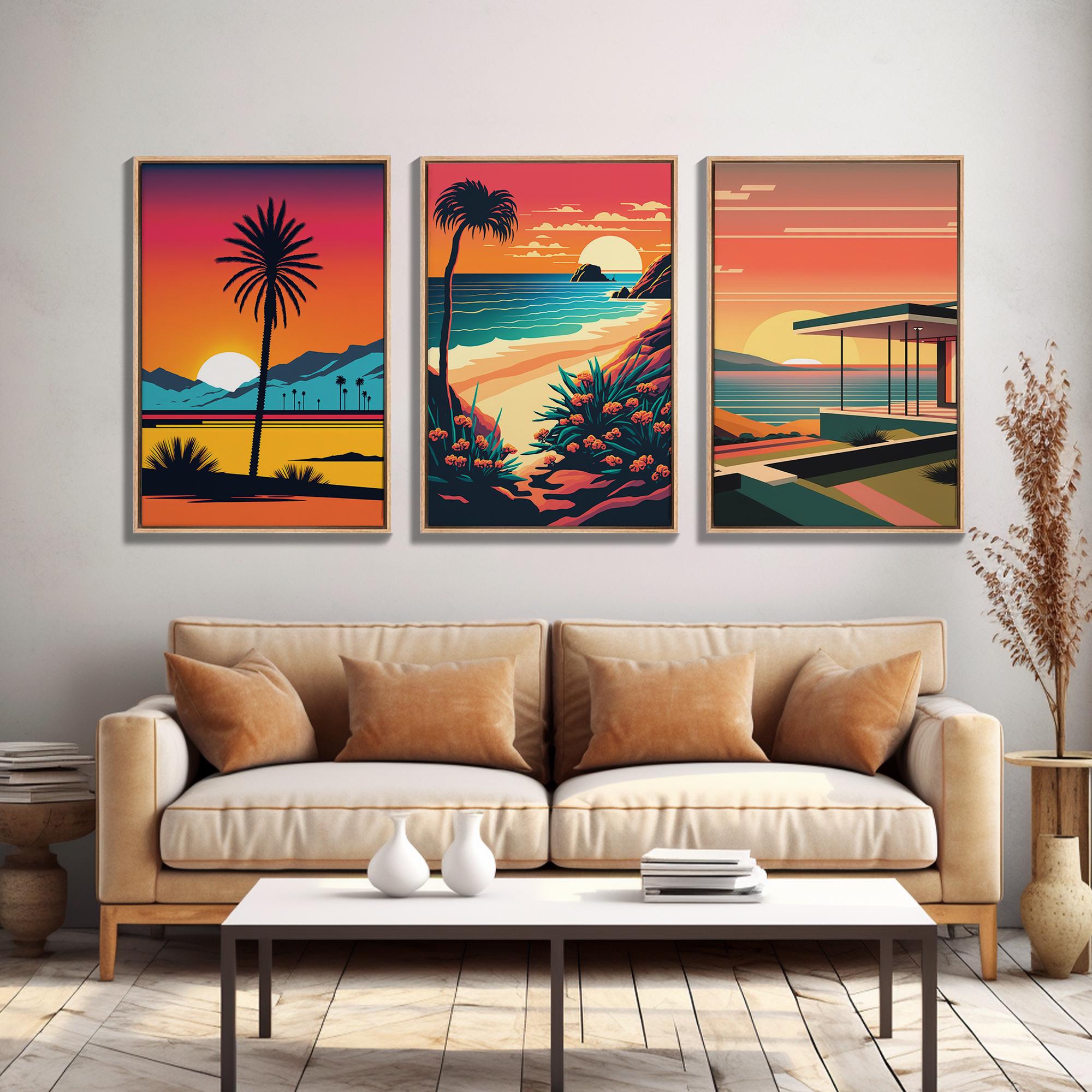 Desert Art, California Themed Wall Art, Framed Canvas Prints, 3