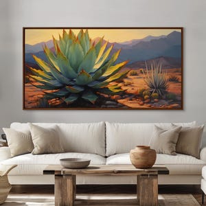Southwestern Wall Art, Agave Desert Canvas Print Ready to Hang Large ...