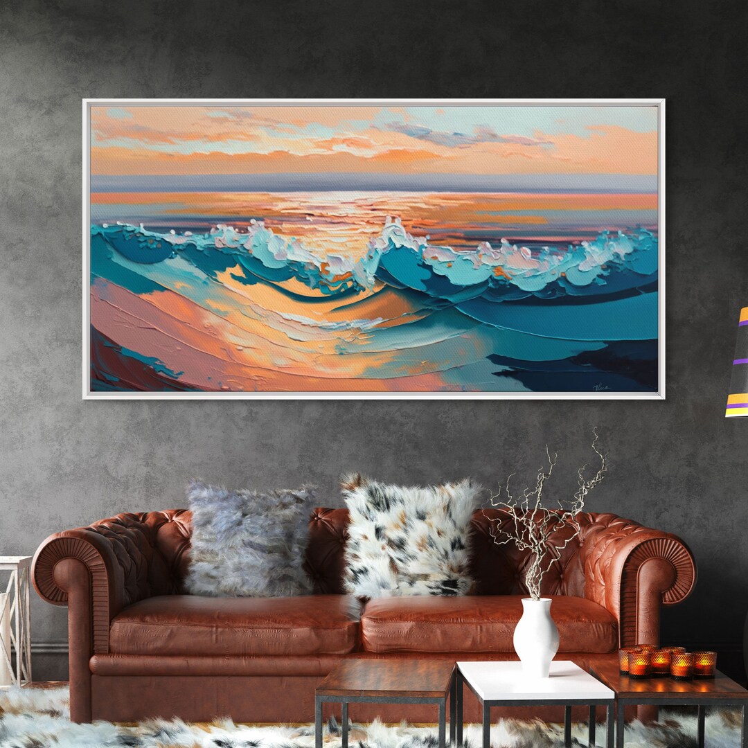 Sunset Wall Art Prints Ocean Art Ocean Canvas Art Sea Etsy