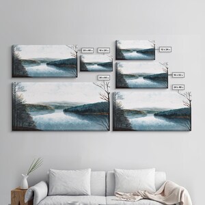 Art du lac bleu | Impression sur toile encadrée | Tableau Blue Lake | Décoration Lake House | Peinture de paysage de chambre d'amis | Tableau sur le lac Détroit image 8