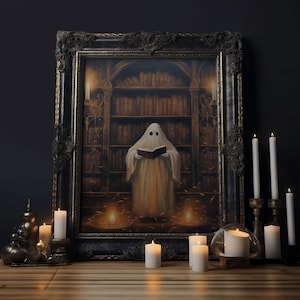 Spooky Ghost Reading A Book Library Ghost 8x10 Fine Art - Etsy