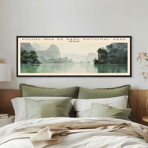 Phong Nha Ke Bang National Park Panoramic Wall Art Travel Poster, Gift For Travel Lover, Vacation Vietnam Wall Art, Home Decor, Original Art