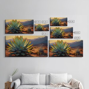 Southwestern Wall Art, Agave Desert Canvas Print Ready to Hang Large ...