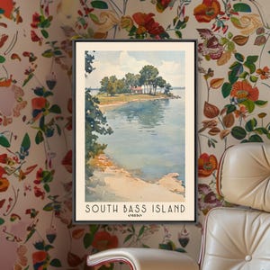 South Bass Island, Ohio Watercolor Print, Vacation Gift, Ohio Wall Art, Vacation Wall Art, Vacatation, Beach Decor, Beach Or Lakehouse Art