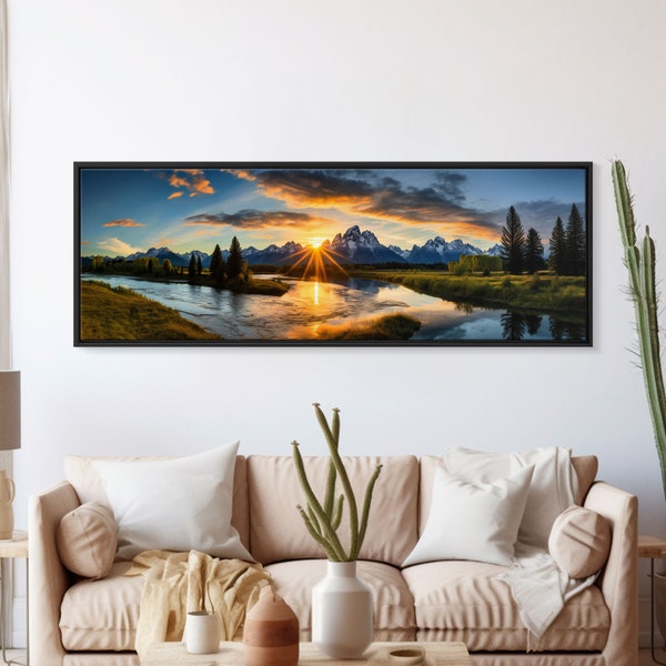 Panoramic of Grand Teton National Park, Extra Large Wall Art, Panoramic Wall Art, Panoramic Landscape Print, Landscape Photography
