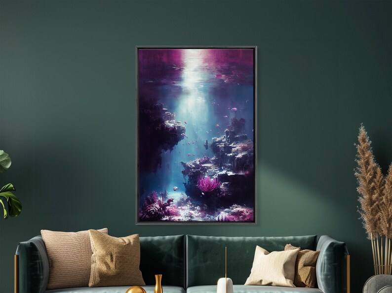 Under The Sea, Coral Reef Art, Framed Canvas Print Bild 2