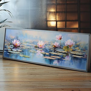 Water Lily Framed Canvas Print, Water Lily, Lily Pad Print, Lily Print, Wall Art, Wall Decor, Spa art, Tranquil Art, Water Lily Art image 15