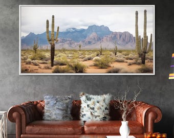 Desert Wall Art, Desert Decor, Framed Canvas Print, Desert Photography, Cactus Wall Art, Southwestern Art, Landscape Prints, Boho Wall Art