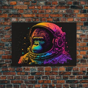 Space Ape, To The Moon Art, Framed Canvas Print, NFT Style Wall Art