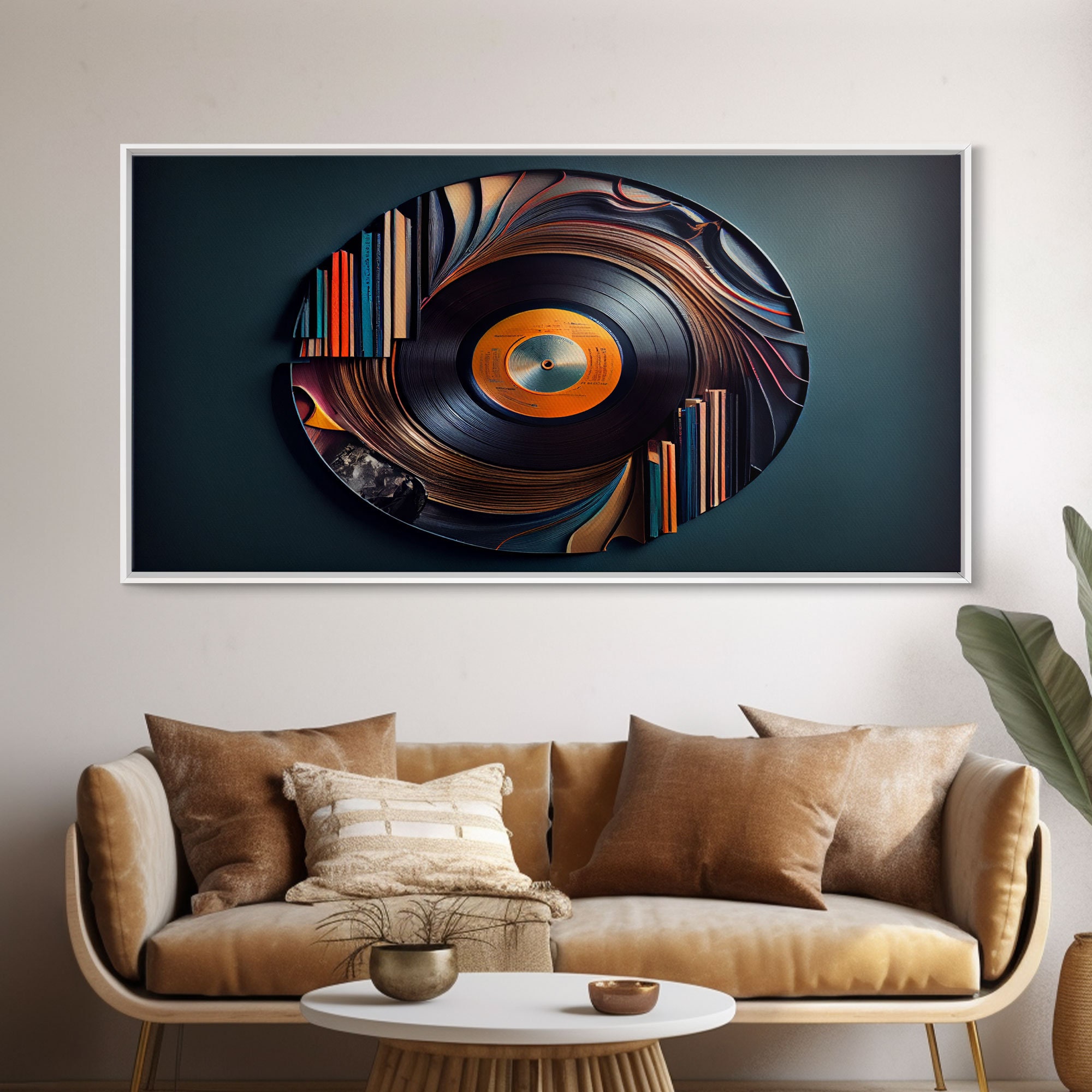 Vinyl record wall art, music decor, vintage vinyl abstract canvas print, music gifts, large canvas, abstract music wall art, Cool Art
