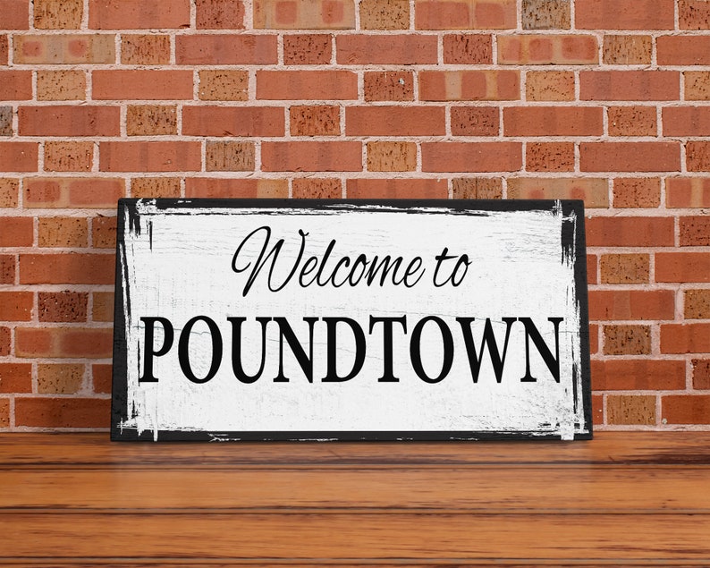 to Poundtown Canvas Sign Funny Bedroom Sign Above Etsy