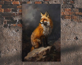 Red Fox Portrait: Framed Canvas Print, Fall Decor