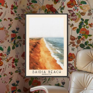 Saidia Beach, Morocco Watercolor Print, Vacation Gift, Morocco Wall Art, Vacation Wall Art, Vacatation, Beach Decor, Beach Or Lakehouse Art