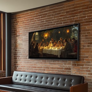 The Last Supper - Framed Canvas Print - Christian Wall Art - Chistmas Home Decor - Last Supper Oil Painting Print - Christian Home Decor
