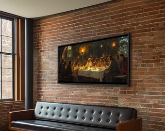 The Last Supper - Framed Canvas Print - Christian Wall Art - Chistmas Home Decor - Last Supper Oil Painting Print - Christian Home Decor
