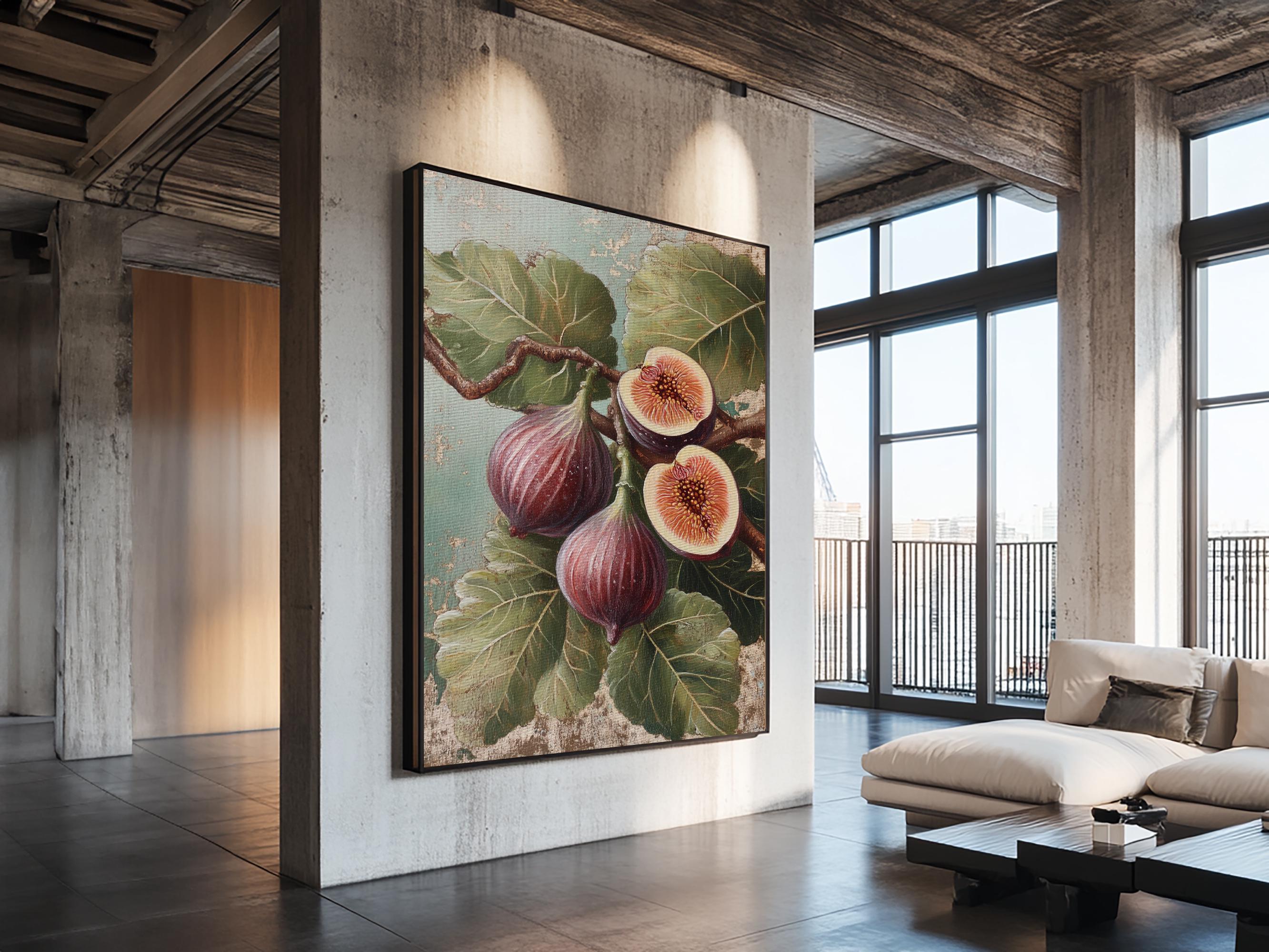 Fig Oil Painting Print in A Frame, Small Kitchen Art, Kitsch Kitchen ...