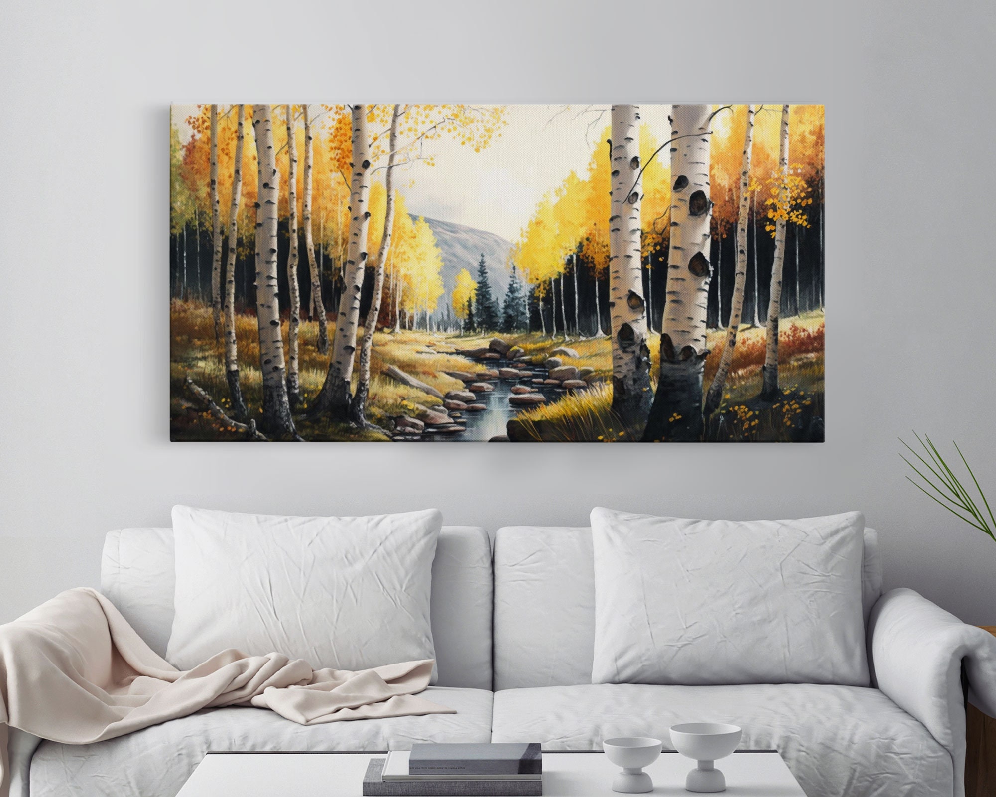 Birch Tree Wall Art Nursery Forest Framed Forest Canvas Etsy