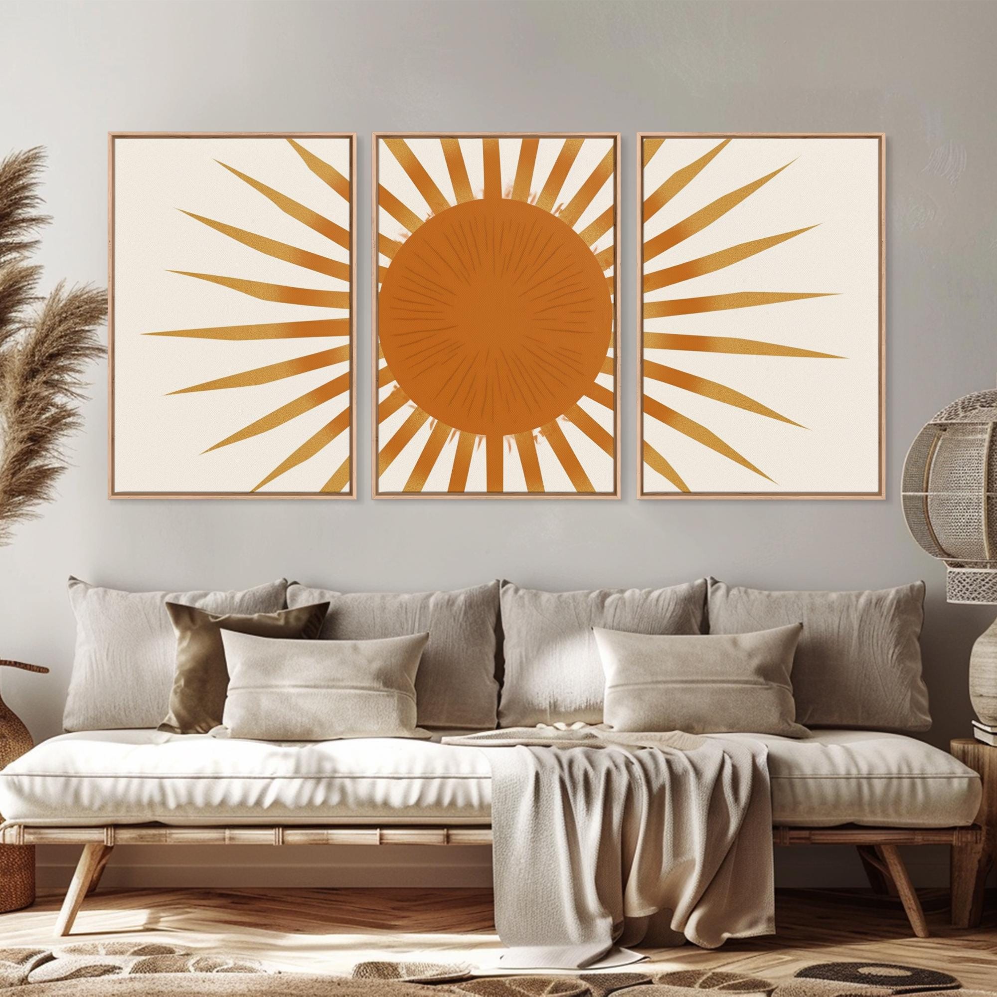 訳あり／キャンバスアート Sunburst Gold デコ 抽象デザイン　Ⓣ Contemporary Sunburst Unframed Gold Hand Painted Dimensional Resin