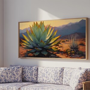 Southwestern Wall Art, Agave Desert Canvas Print Ready to Hang Large ...