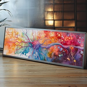 Neurons Framed Canvas Print: Abstract Science Brain Art image 15