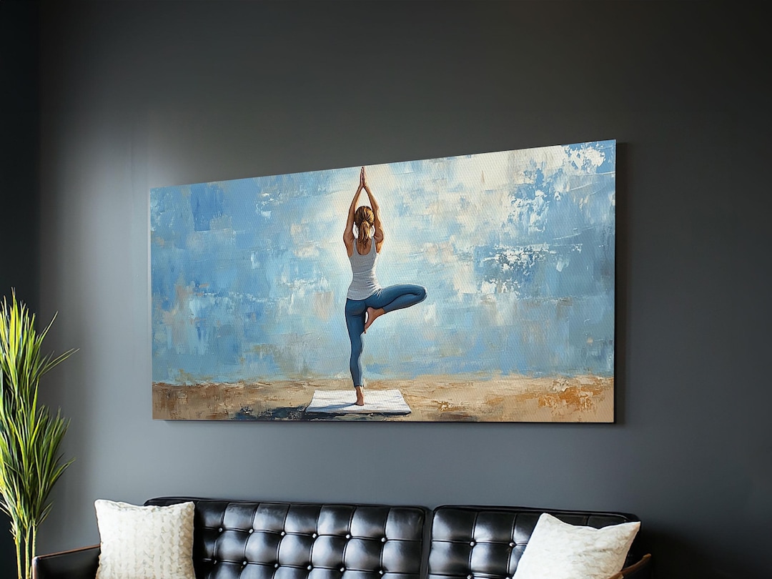 Yoga Tree Pose Canvas Print Zen Serenity Wall Art Minimalist Living ...