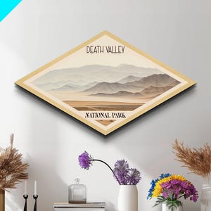 Retro Death Valley National Park Travel Poster Canvas Texture Print, Travel Decor Art, Midcentury Modern Decor California Landscape