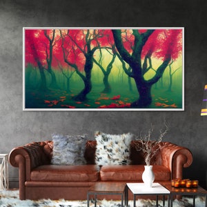 Japanese Maple Forest, Framed Canvas Print, Ready To Hang Wall Art