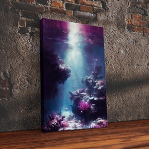Under The Sea, Coral Reef Art, Framed Canvas Print Bild 1