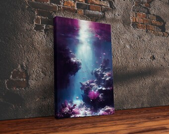 Under The Sea, Coral Reef Art, Framed Canvas Print
