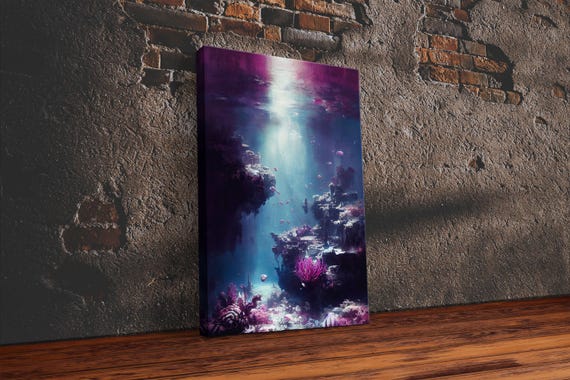 Under The Sea, Coral Reef Art, Framed Canvas Print