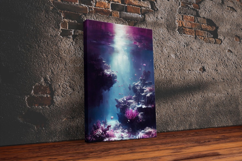 Under The Sea, Coral Reef Art, Framed Canvas Print Bild 1