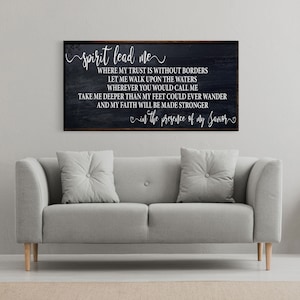 Song wall decor, spirit lead me canvas print, inspirational wall decor, worship song sign, worship song decor, Christian decor, Hillsong