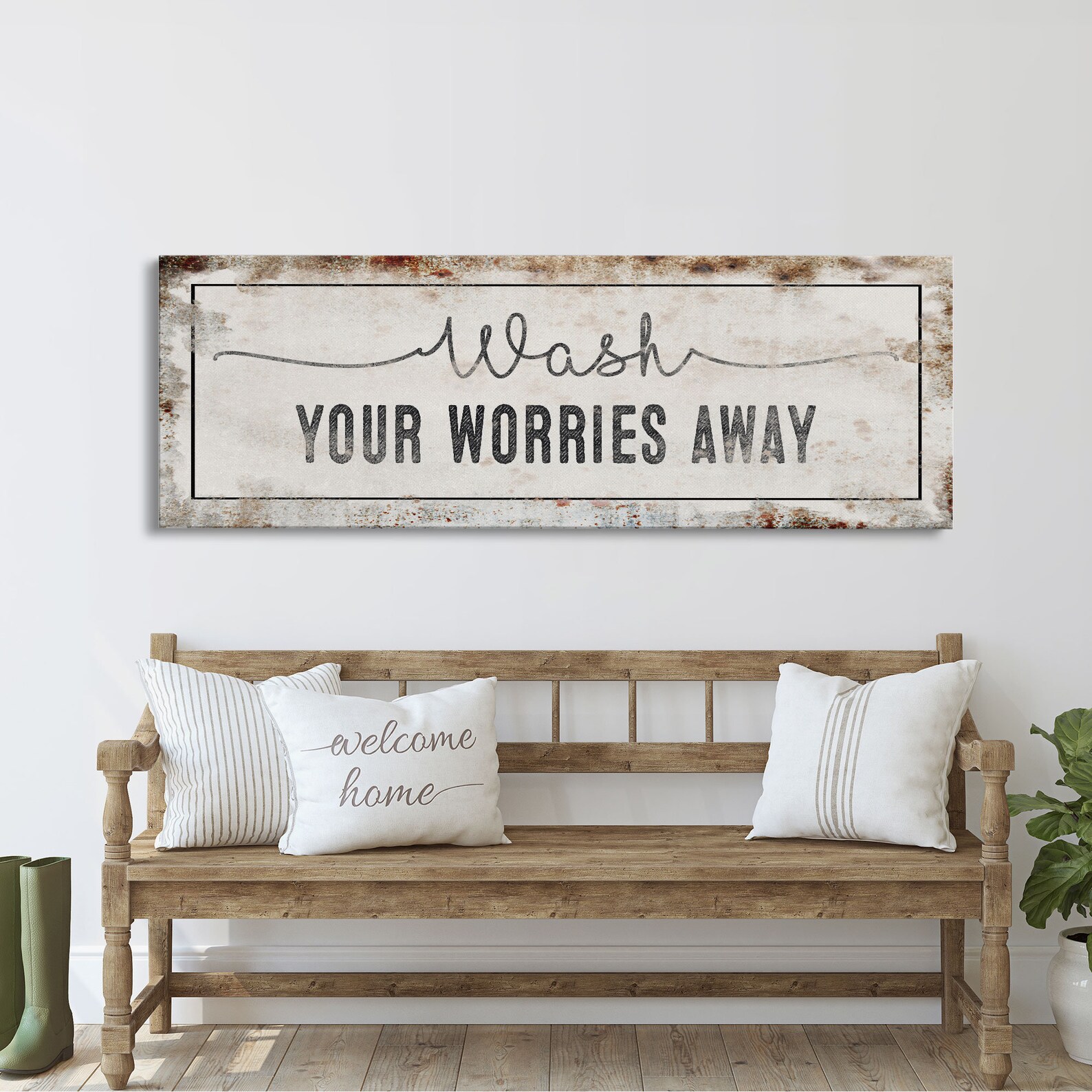 Bathroom Sign Wash Your Worries Away Sign Bath Sign Sign - Etsy