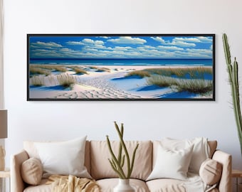 Vibrant Beach Sunset Canvas Print - Perfect for Living Room Decor, Framed Wall Art, Calming Decor, Beach Waves