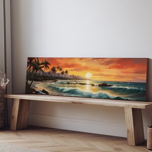 Tropical Ocean Beach canvas prints Sea landscape Nautical photo Coastal Framed Art Sea wave canvas Extra large wall art Ready to hang image 7