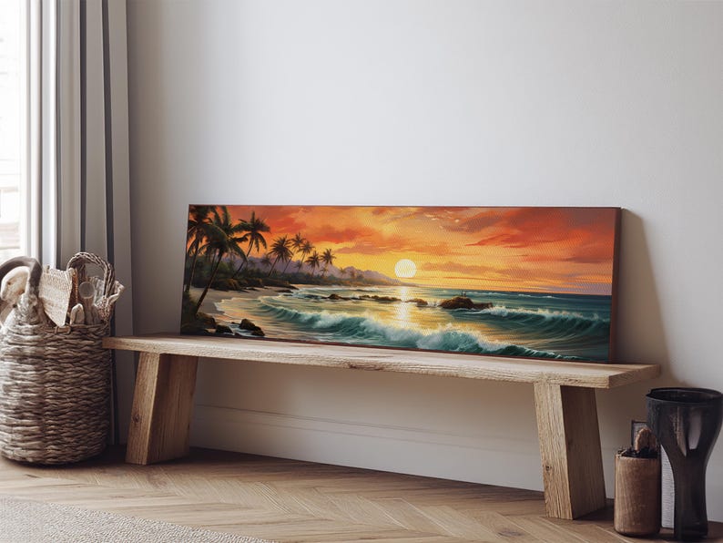 Tropical Ocean Beach canvas prints Sea landscape Nautical photo Coastal Framed Art Sea wave canvas Extra large wall art Ready to hang image 7