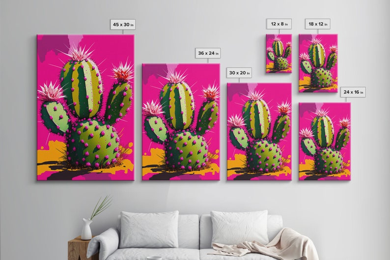 Cactus Print Cactus Wall Art Cactus Decor Modern Desert Etsy