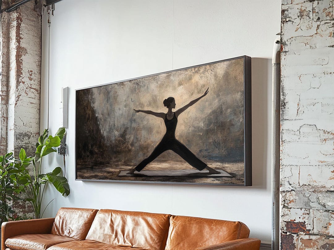 Warrior Pose Canvas Print Zen Yoga Wall Art Neutral Modern Minimalist ...