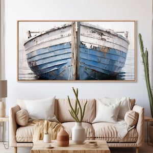 Old Wooden Ship Nautical Decor, Lakehouse Decor, Coastal Decor, Photography Wall Art Framed Canvas Print, Wooden Boat, Nursery Decor