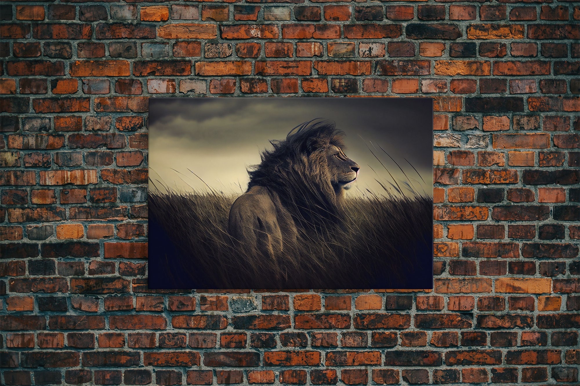 Lion Wall Art Lion Canvas Majestic Lion Canvas Wall Art Etsy