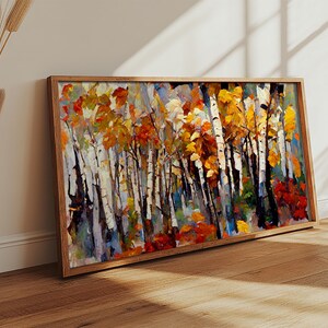Large Birch Trees Canvas Print Boho Wall Decor Autumn Birch Forest ...