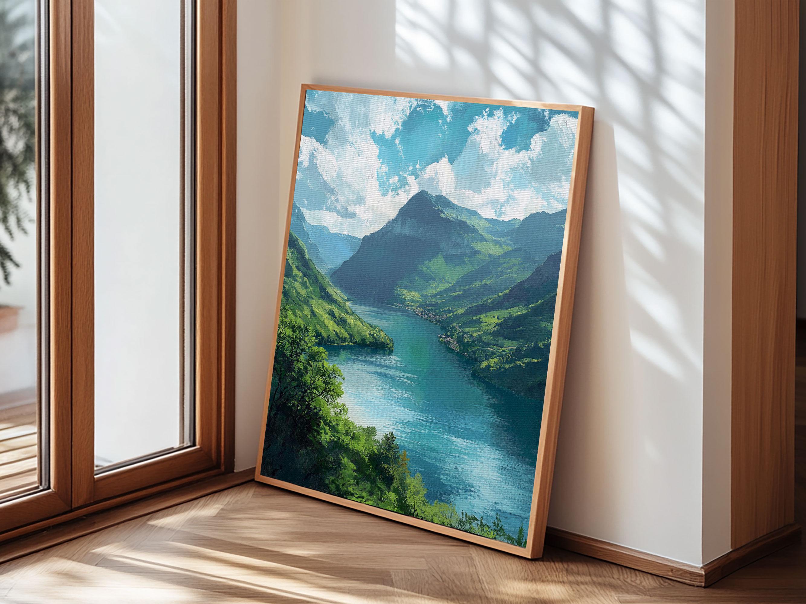 絵画 Spring in the valley Spring in the Valley Framed Canvas Print, Watercolor